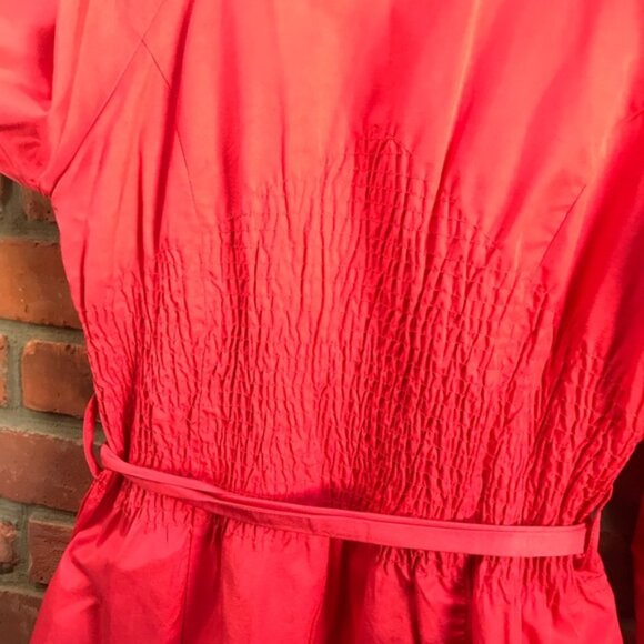 Vero Moda Coral Trench Coat Jacket Fit Flare Belt Pockets Slimming Lined Waist M - Picture 12 of 15